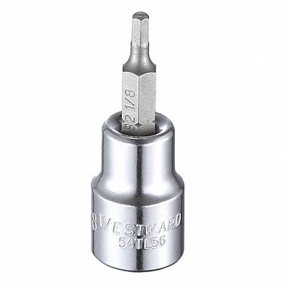 WESTWARD 54TL56 Socket Bit Steel 3/8 in TpSz 1/8 in