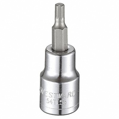 WESTWARD 54TL58 Socket Bit Steel 3/8 in TpSz 4 mm