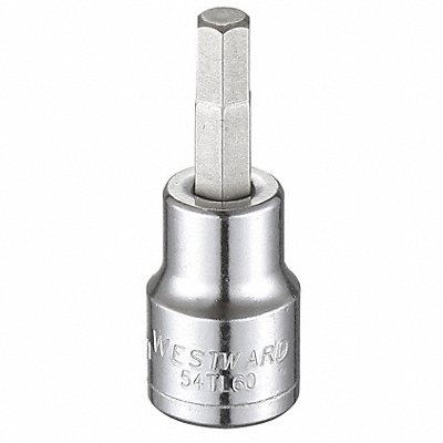 WESTWARD 54TL60 Socket Bit Steel 3/8 in TpSz 6 mm