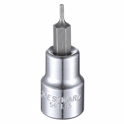 WESTWARD 54TL65 Socket Bit Steel 3/8 in TpSz 1/16 in