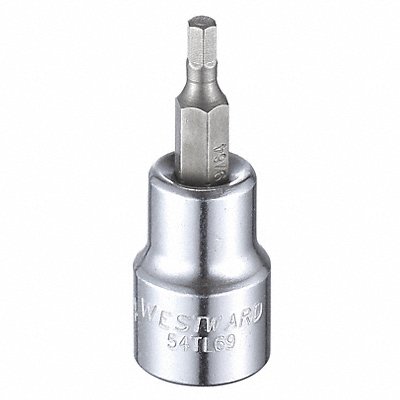 WESTWARD 54TL69 Socket Bit Steel 3/8 in TpSz 9/64 in