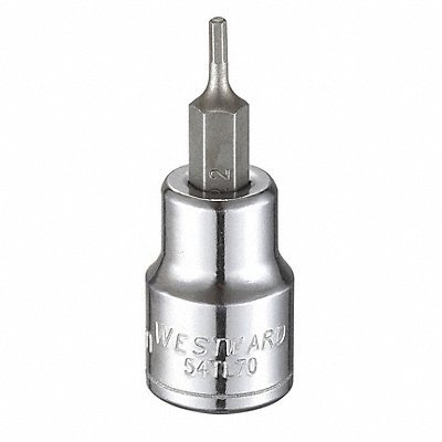 WESTWARD 54TL70 Socket Bit Steel 3/8 in TpSz 2 mm
