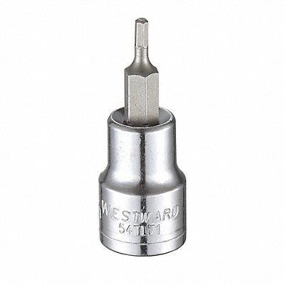 WESTWARD 54TL71 Socket Bit Steel 3/8 in TpSz 2.5 mm