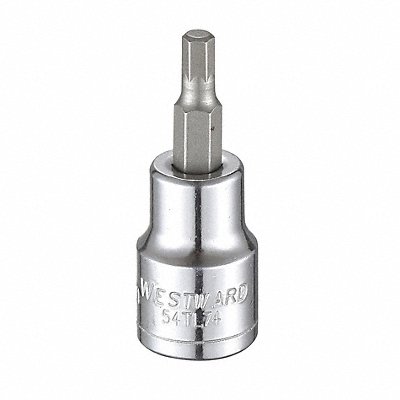 WESTWARD 54TL74 Socket Bit Steel 3/8 in TpSz 4.5 mm