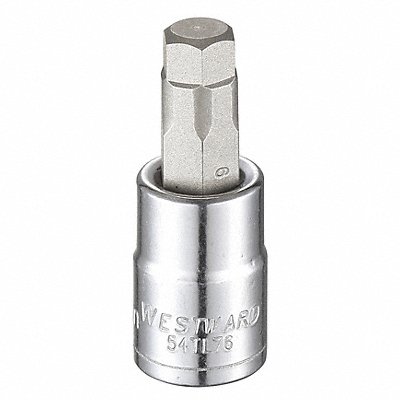 WESTWARD 54TL76 Socket Bit Steel 3/8 in TpSz 9 mm
