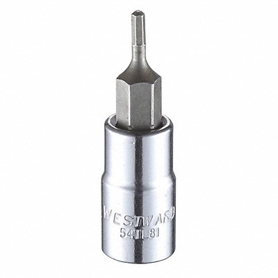 WESTWARD 54TL81 Socket Bit Steel 1/4 in TpSz 5/64 in