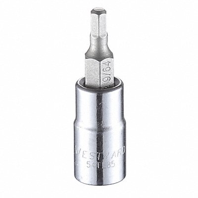 WESTWARD 54TL85 Socket Bit Steel 1/4 in TpSz 9/64 in