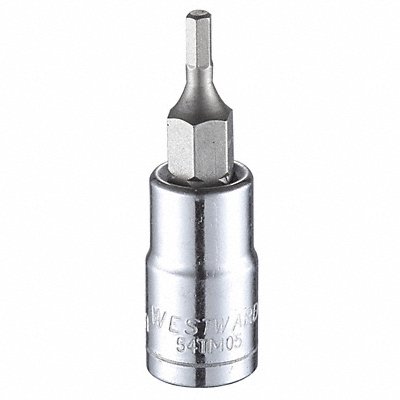WESTWARD 54TM05 Socket Bit Steel 1/4 in TpSz 2.5 mm