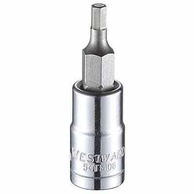 WESTWARD 54TM06 Socket Bit Steel 1/4 in TpSz 3 mm
