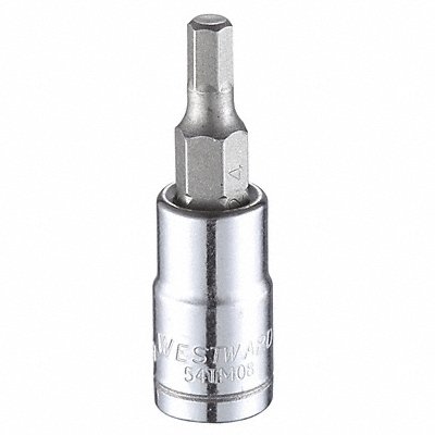 WESTWARD 54TM08 Socket Bit Steel 1/4 in TpSz 4 mm