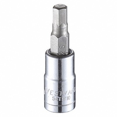 WESTWARD 54TM10 Socket Bit Steel 1/4 in TpSz 5 mm