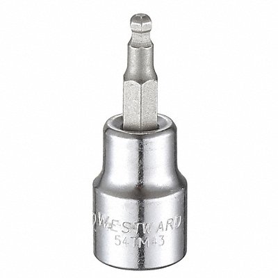 WESTWARD 54TM43 Socket Bit Steel 3/8 in TpSz 5/32 in