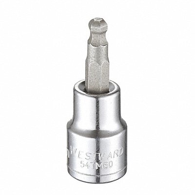 WESTWARD 54TM60 Socket Bit Steel 3/8 in TpSz 5 mm