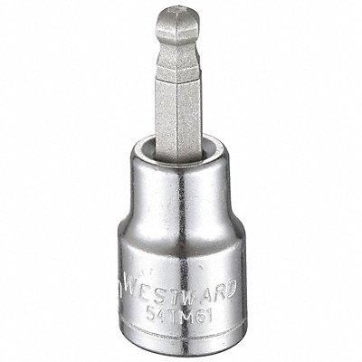 WESTWARD 54TM61 Socket Bit Steel 3/8 in TpSz 6 mm