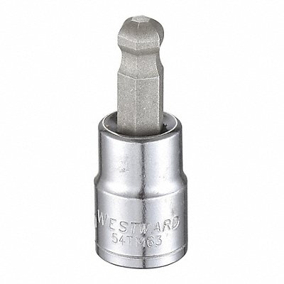 WESTWARD 54TM63 Socket Bit Steel 3/8 in TpSz 8 mm