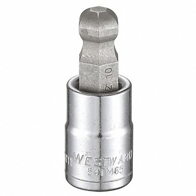 WESTWARD 54TM65 Socket Bit Steel 3/8 in TpSz 10 mm