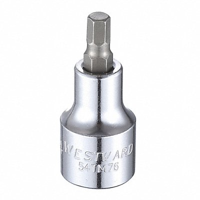 WESTWARD 54TM76 Socket Bit Steel 1/2 in TpSz 1/4 in
