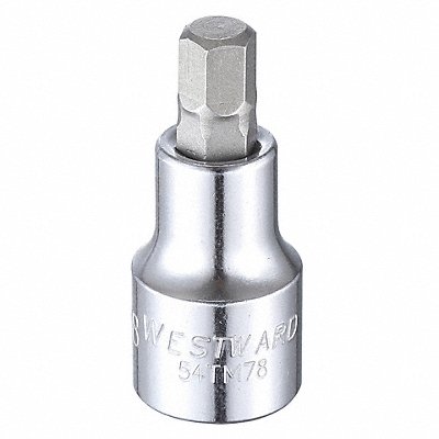 WESTWARD 54TM78 Socket Bit Steel 1/2 in TpSz 3/8 in