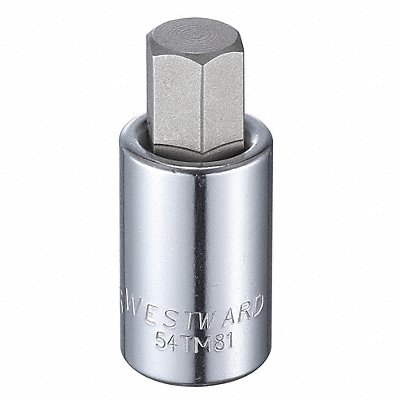 WESTWARD 54TM81 Socket Bit Steel 1/2 in TpSz 9/16 in