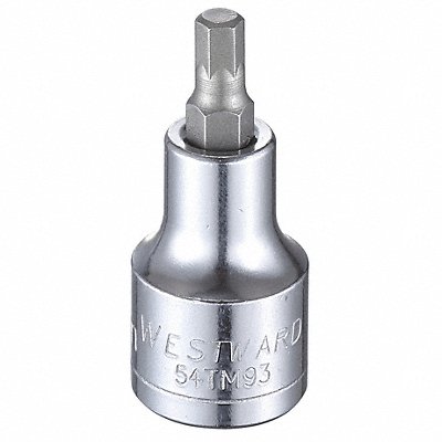 WESTWARD 54TM93 Socket Bit Steel 1/2 in TpSz 6 mm