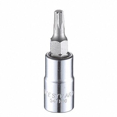 WESTWARD 54TN10 Socket Bit Steel 1/4 in TpSz T20