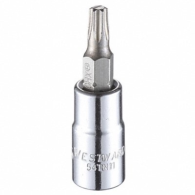 WESTWARD 54TN11 Socket Bit Steel 1/4 in TpSz T25