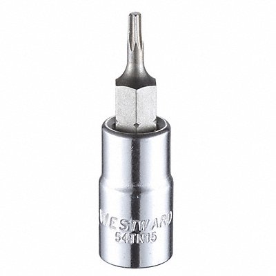 WESTWARD 54TN15 Socket Bit Steel 1/4 in TpSz T8