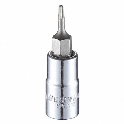 WESTWARD 54TN17 Socket Bit Steel 1/4 in TpSz T7