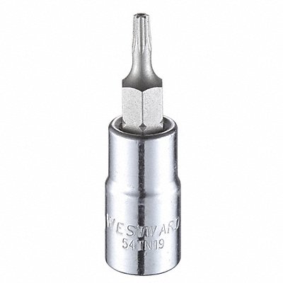 WESTWARD 54TN19 Socket Bit Steel 1/4 in TpSz T10