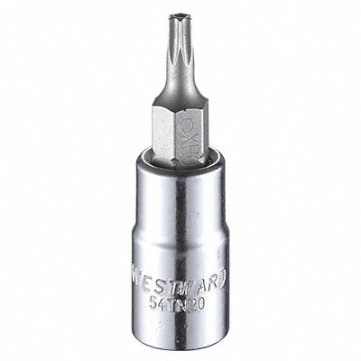 WESTWARD 54TN20 Socket Bit Steel 1/4 in TpSz T15