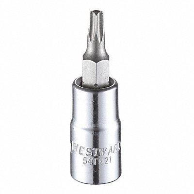WESTWARD 54TN21 Socket Bit Steel 1/4 in TpSz T20