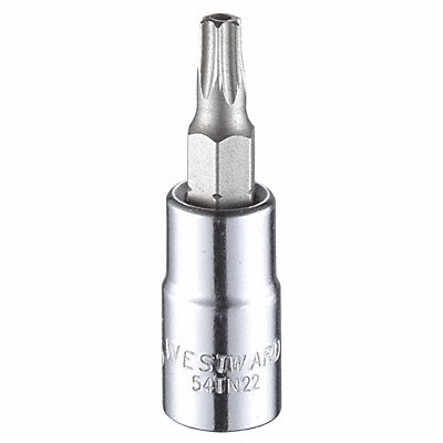 WESTWARD 54TN22 Socket Bit Steel 1/4 in TpSz T25