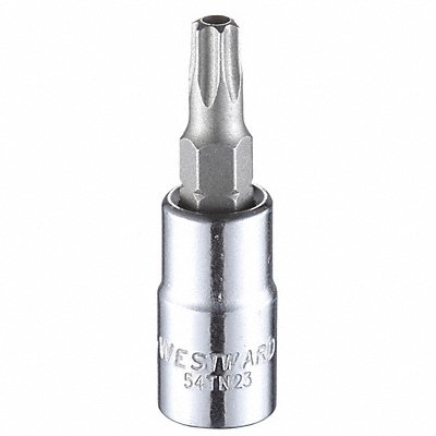 WESTWARD 54TN23 Socket Bit Steel 1/4 in TpSz T27