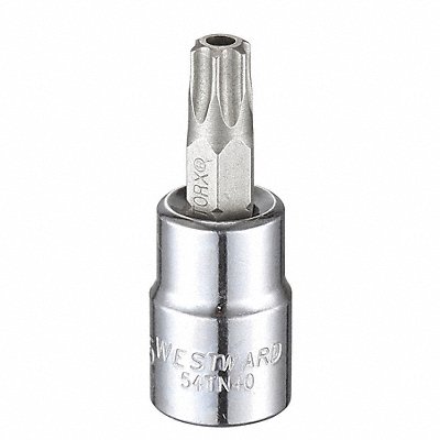 WESTWARD 54TN40 Socket Bit Steel 3/8 in TpSz T45