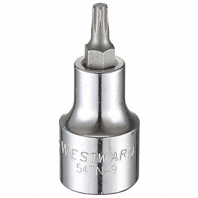 WESTWARD 54TN49 Socket Bit Steel 1/2 in TpSz T27