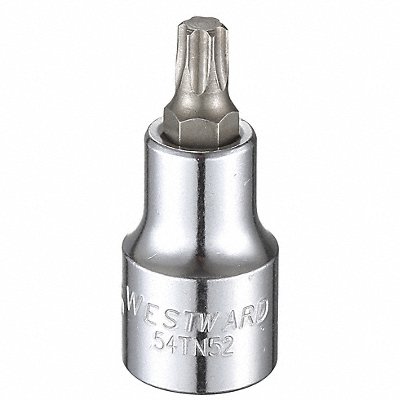 WESTWARD 54TN52 Socket Bit Steel 1/2 in TpSz T45