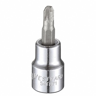 WESTWARD 54TN71 Socket Bit Steel 3/8 in TpSz #3