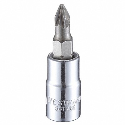 WESTWARD 54TN86 Socket Bit Steel 1/4 in TpSz #1