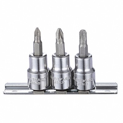 WESTWARD 54TN89 SocketBt St Stl StSz 3/8 in DrSz 3/8 in