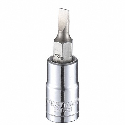 WESTWARD 54TN91 Socket Bit Steel 1/4 in TpSz 4 mm