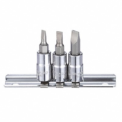 WESTWARD 54TN95 SocketBt St Stl StSz 1/4 in DrSz 1/4 in