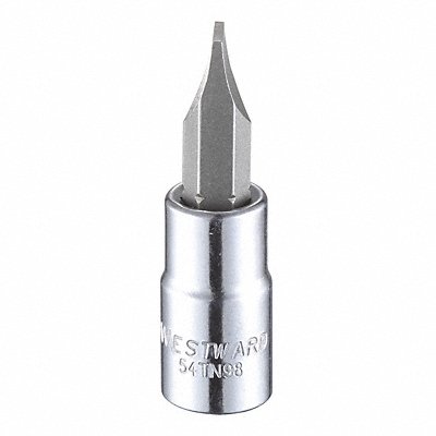 WESTWARD 54TN98 Socket Bit Steel 1/4 in TpSz 1/4 in