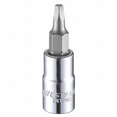 WESTWARD 54TP03 Socket Bit Steel 1/4 in TpSz R1