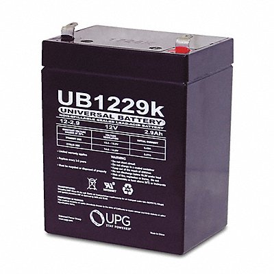 GRAINGER D5700 Sealed Lead Acid Battery 12VDC 3.90 H