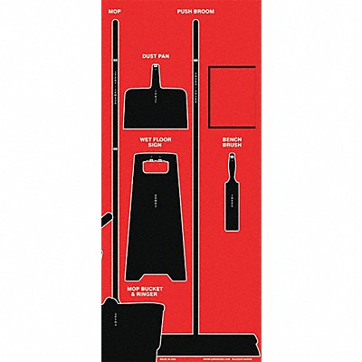 GRAINGER GPSM202 Shadow Board Cleaning Blk Shadow Color