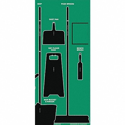 GRAINGER GPSM103 Shadow Board Cleaning Blk Shadow Color