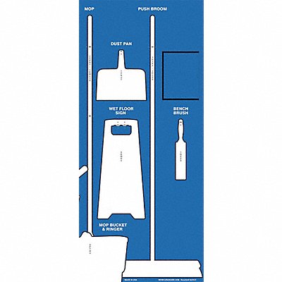 GRAINGER GPSM308 Shadow Board Cleaning Wht Shadow Color