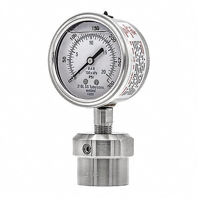 PIC GAUGES 301L254H0JJJ100 K4224 Pressure Gauge Nominal 2-1/2 Dial
