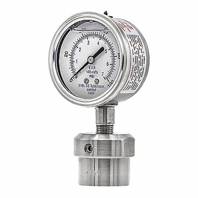 PIC GAUGES 301L254E0JJJ200 Pressure Gauge Nominal 2-1/2 Dial