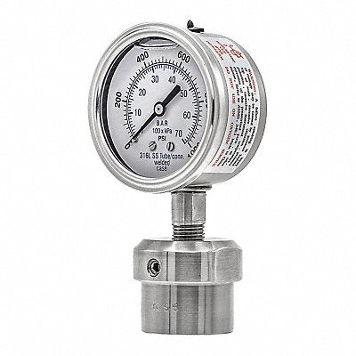 PIC GAUGES 301L254M0JJJ200 Pressure Gauge Nominal 2-1/2 Dial